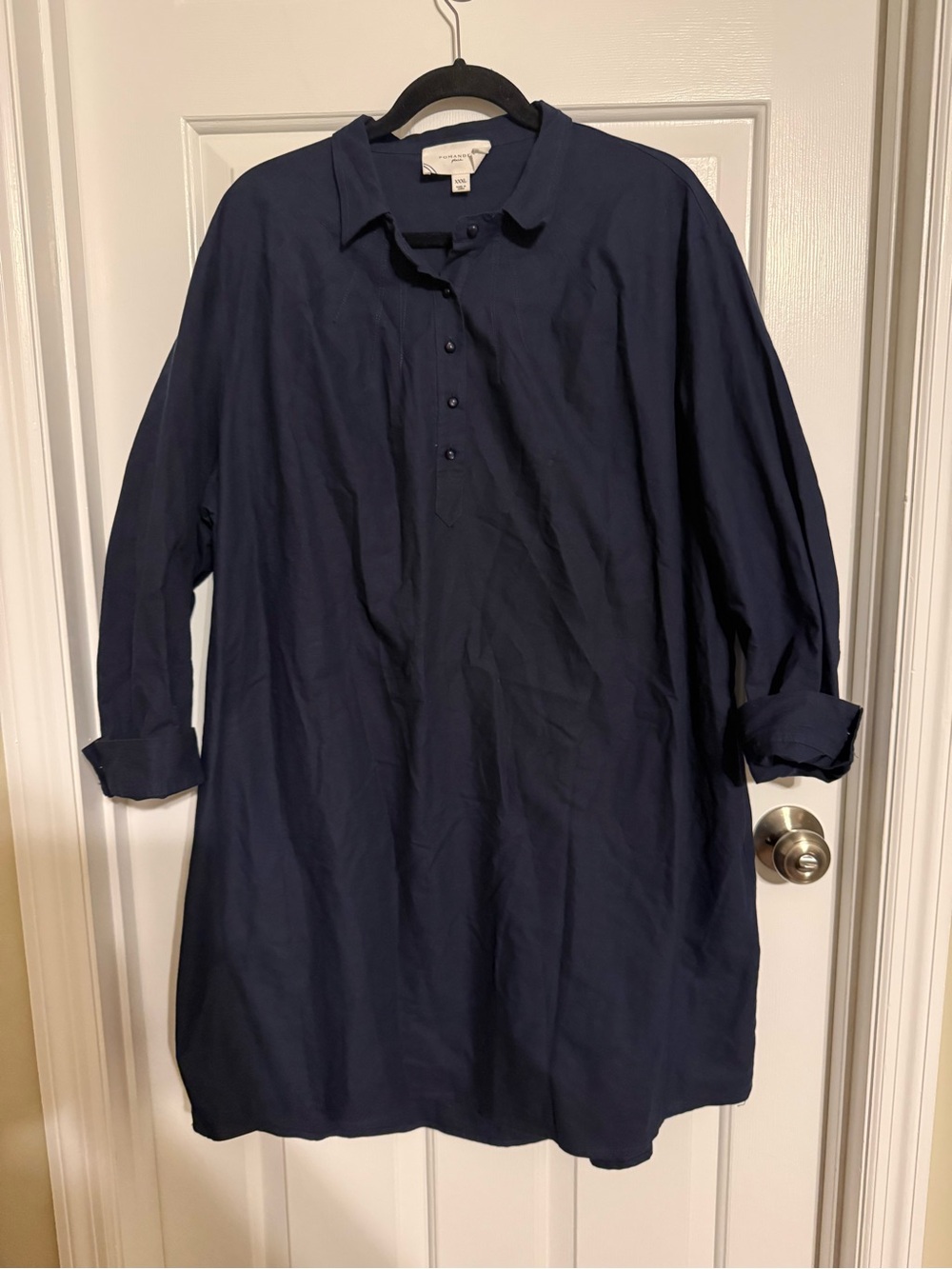 Pomander Place Tuckernuck Navy Polly Cotton Shirt Dress Tunic XXXL